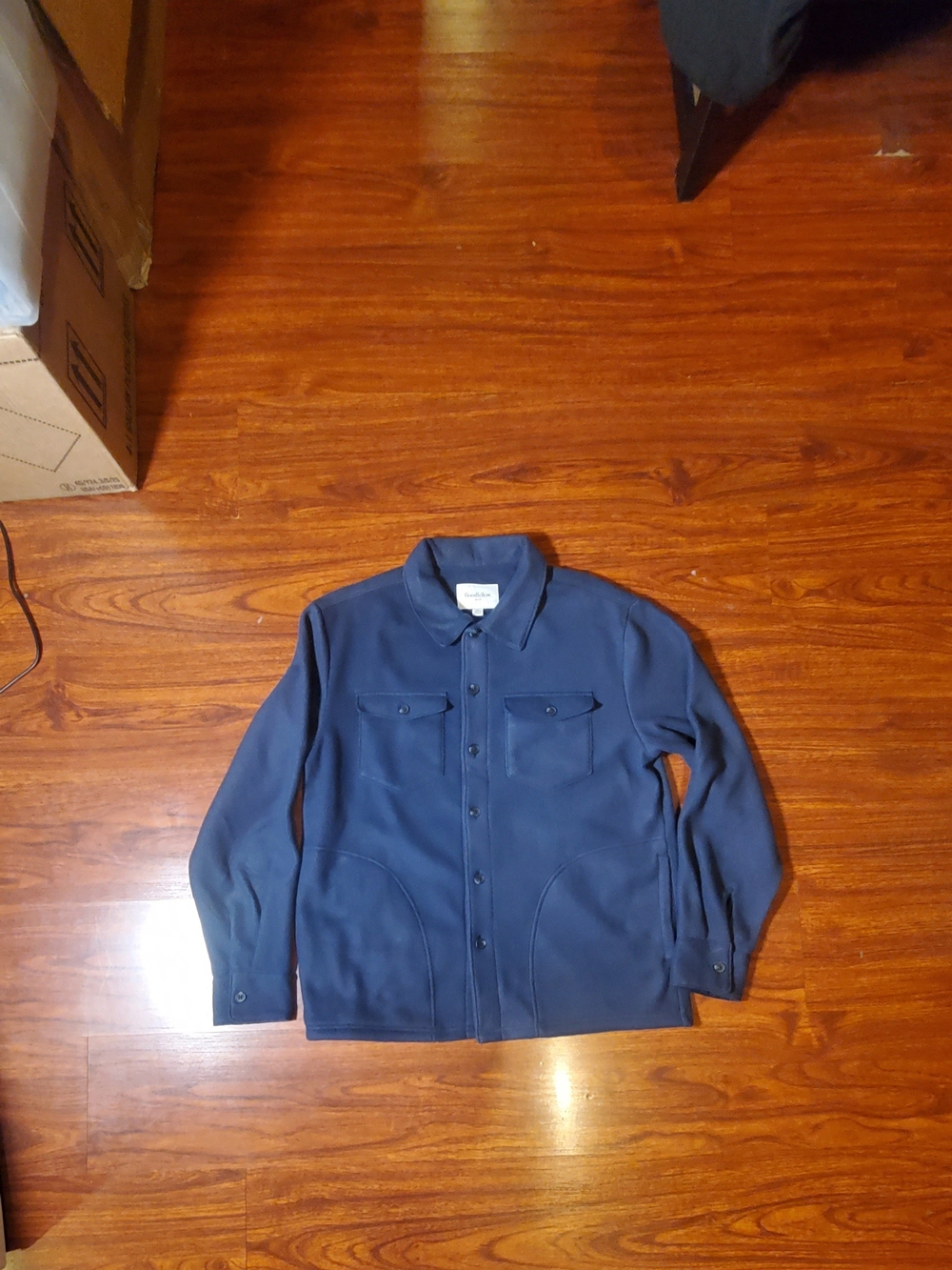 Goodfellow & Co Navy Button-Front Shirt Jacket